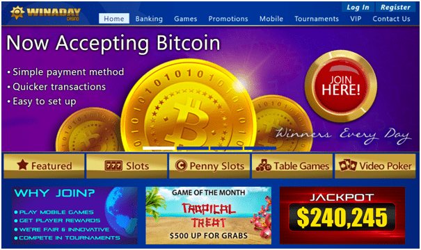 Win A Day Casino accepts Bitcoins