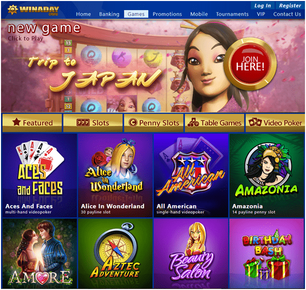 Winaday casino- Games to play