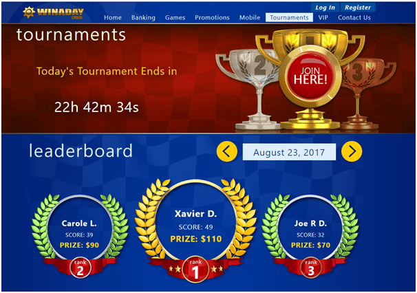 Winaday casino Tournaments