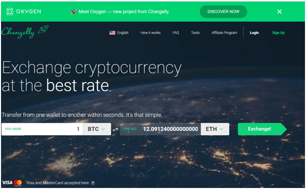 Changelly BTC exchange