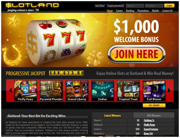 Slotland casino bonuses 