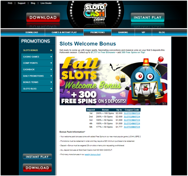 Slotocash casino Bitcoin bonus