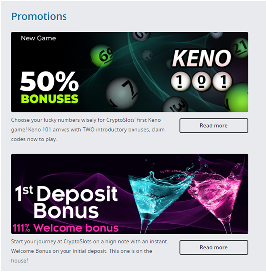 Bonus at Cryptoslots