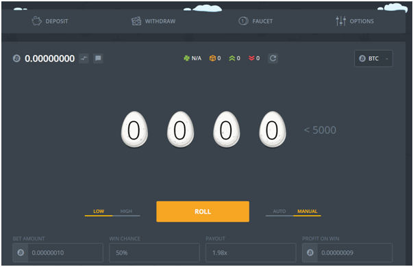 How to play Duck Dice with BTC