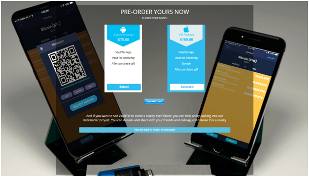 Pre order Vault Tel cyrptocurrency hardware wallet