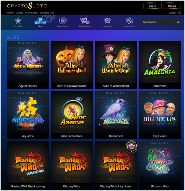 What slots you can play at Crypto slots