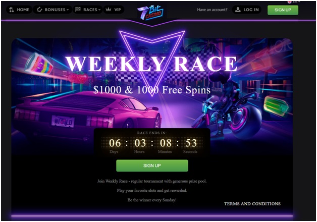 7 bit casino- Weekly race Free Spins