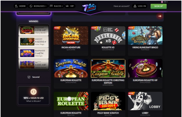 7 bitcoin casino- table games