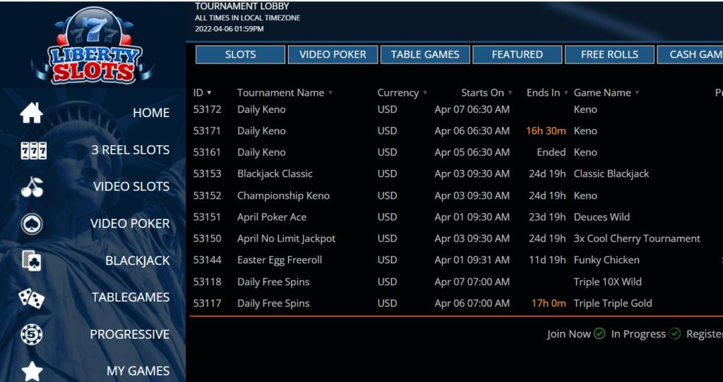 Liberty Slots Tournaments