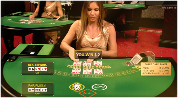 Three card poker Live casino