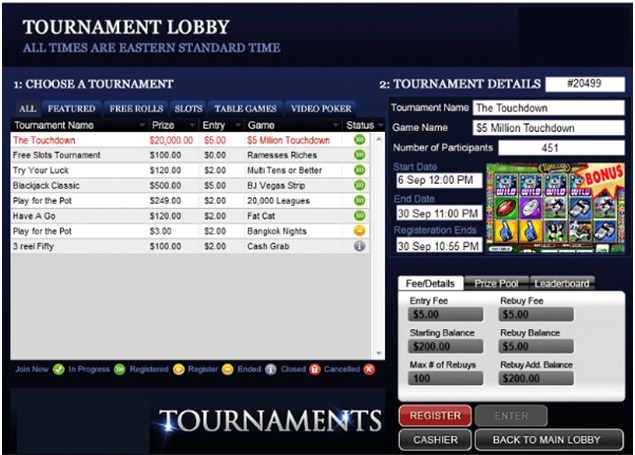 Tournament lobby
